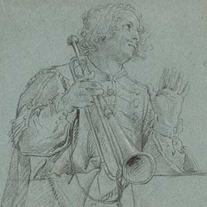 A Man Holding a Trumpet