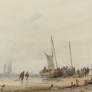 Coast with Beached Boats and Figures