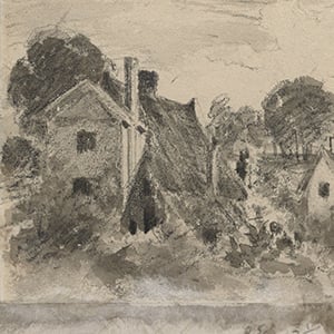 Cottages (recto); Two Studies of a Shepherd (verso)