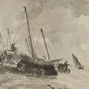Shipping in a Stormy Sea at Brighton