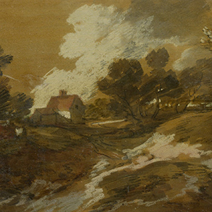 Wooded Landscape with a Cottage and Cows