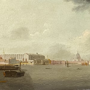 A View of the Thames Looking East with the Adelphi, Somerset House, and Saint Paul's Cathedral