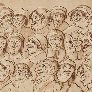 Three Rows of Caricature Heads