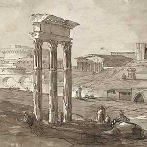 Ideal view with the Arch of Titus and the Tower of the Militia (Vue idéale avec l'arc de Titus et la Tour des milices)