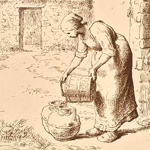 Woman Emptying a Bucket (Femme Vidant un Seau)