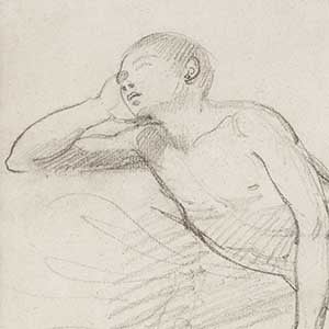 Reclining Nude Youth, Study for Orpheus