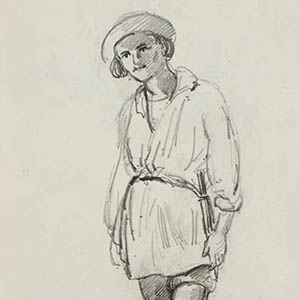 Laurian Standing in a Hut, Galipan (recto); Various Studies (verso)