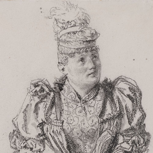 Study of Seated Woman Holding an Umbrella