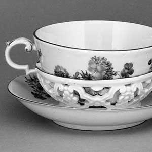 Two-Handled Cup and Trembleuse Saucer
