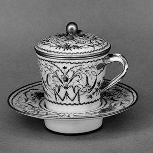 Covered Cup and Socketed Saucer