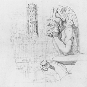 Study for "Le Stryge": The Chimera and the Tower of Saint Jacques