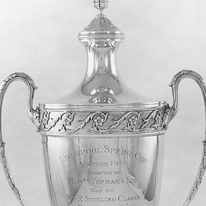 Two-Handled Cup and Cover with Wooden Stand