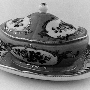 Table Sugar Bowl and Cover with Attached Stand