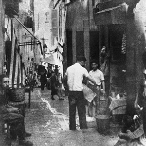 Narrow Street with Market