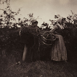 Study of two peasants with hay bundles, Barbizon