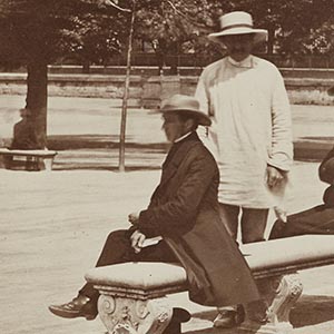 Stone Bench with Three Men in the Tuileries