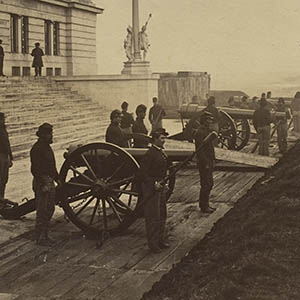 Union Troops and Cannons, State Capitol, Nashville