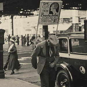 Sandwich Man under Elevated, 6th Avenue